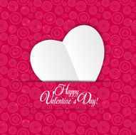 Happy Valentines Day card with heart Vector illustration N14