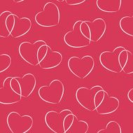 Happy Valentines Day Seamless Pattern Background with Heart Vec