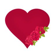 Valentine day heart with roses vector