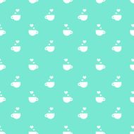 Vector flat minimalistic tea or coffee cup seamless pattern N2