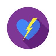 Vector flat modern round heart icon