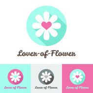 Vector modern flat minimalistic flower shop logo