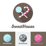 Vector flat modern candy shop or cafe logo