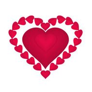 Valentines day red hearts vector