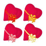 Hearts with ribbon Valentines day vector