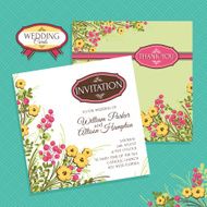 Floral wedding card N13