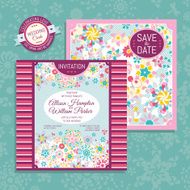Floral wedding card N15