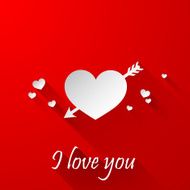 I love you Abstract holiday background with paper hearts and