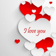 I love you Abstract holiday background with paper hearts Valentines N2