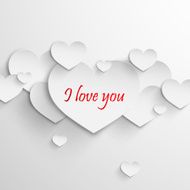 I love you Abstract holiday background with paper hearts Valentines N4