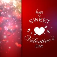 holiday illustration with red hearts and sparkles Have a sweet