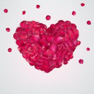 Heart of red rose petals EPS 10 N3