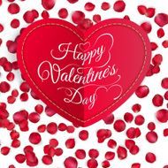 Red paper heart Valentines day card EPS 10
