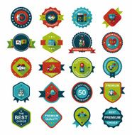 Valentineâs Day badge flat banner design background set eps10 N54