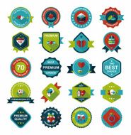 Valentineâs Day badge flat banner design background set eps10 N56