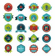 Valentineâs Day badge flat banner design background set eps10 N58