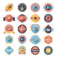Valentineâs Day badge flat banner design background set eps10 N60