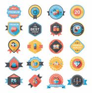 Valentineâs Day badge flat banner design background set eps10 N61