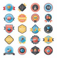 Valentineâs Day badge flat banner design background set eps10 N64