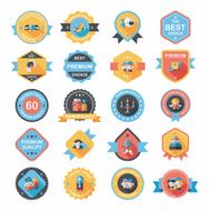Valentineâs Day badge flat banner design background set eps10 N66