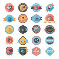 Valentineâs Day badge flat banner design background set eps10 N67