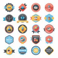 Valentineâs Day badge flat banner design background set eps10 N68