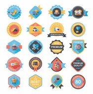 Valentineâs Day badge flat banner design background set eps10 N69
