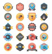 Valentineâs Day badge flat banner design background set eps10 N70