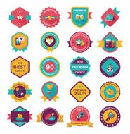 Valentineâs Day badge flat banner design background set eps10 N72