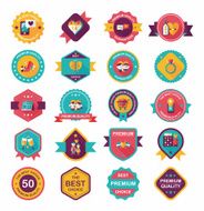 Valentineâs Day badge flat banner design background set eps10 N74
