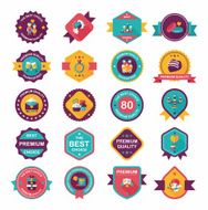 Valentineâs Day badge flat banner design background set eps10 N82