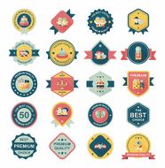 Valentineâs Day badge flat banner design background set eps10 N83