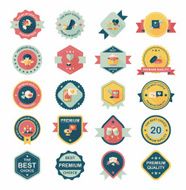 Valentineâs Day badge flat banner design background set eps10 N84