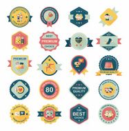 Valentineâs Day badge flat banner design background set eps10 N86