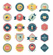 Valentineâs Day badge flat banner design background set eps10 N89