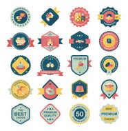 Valentineâs Day badge flat banner design background set eps10 N92