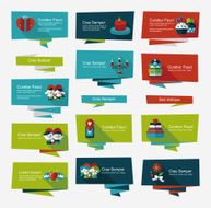 Valentineâs Day banner flat design background set eps10 N53