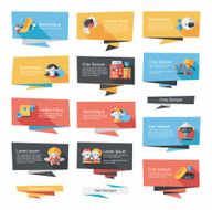 Valentineâs Day banner flat design background set eps10 N58
