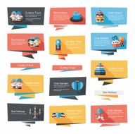 Valentineâs Day banner flat design background set eps10 N61