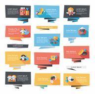 Valentine&acirc;ÂÂs Day banner flat design background set eps10 N66