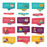 Valentine&acirc;ÂÂs Day banner flat design background set eps10 N77
