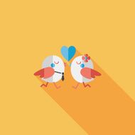 Valentine's Day lover bird flat icon with long shadow eps10 N97