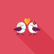 Valentine's Day lover bird flat icon with long shadow eps10 N98