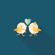 Valentine's Day lover bird flat icon with long shadow eps10 N99