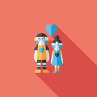 Valentine's day couple flat icon with long shadow eps10 N70