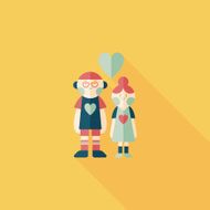 Valentine's day couple flat icon with long shadow eps10 N72