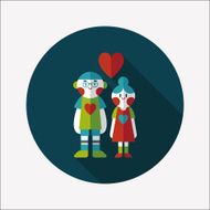Valentine's day couple flat icon with long shadow eps10 N73