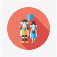Valentine's day couple flat icon with long shadow eps10 N74