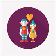 Valentine's day couple flat icon with long shadow eps10 N75