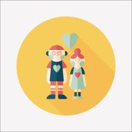 Valentine's day couple flat icon with long shadow eps10 N76